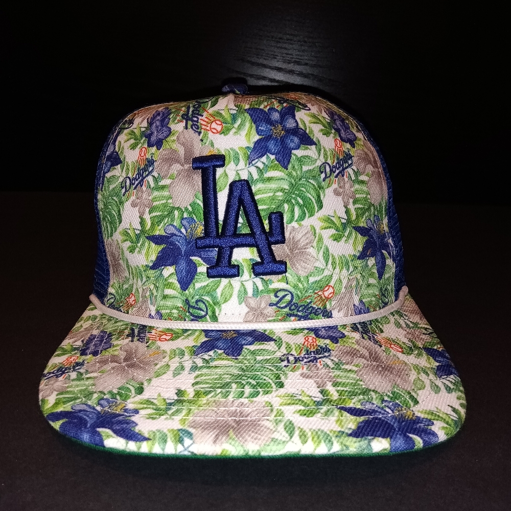 Floral LA Cap - Green and Blue